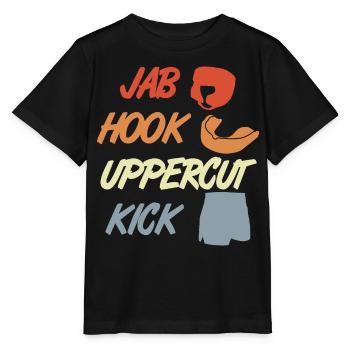 Jab Hook Uppercut Coup de pied - T-shirt bio MINI CREATOR Stanley/Stella Enfant - noir - Devant - Mikhail (115cm)