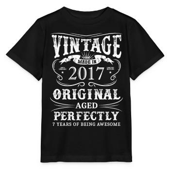 Vintage Made In 2017 7 Years Of Being Awesome - Stanley/Stella Kinder T-Shirt MINI CREATOR  - Schwarz - Vorne - Mikhail (115cm)