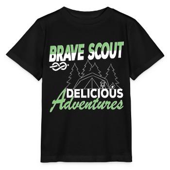 Brave Scout Delicious Adventures Pfadfinder-Vibes - Stanley/Stella Kinder T-Shirt MINI CREATOR  - Schwarz - Vorne - Mikhail (115cm)