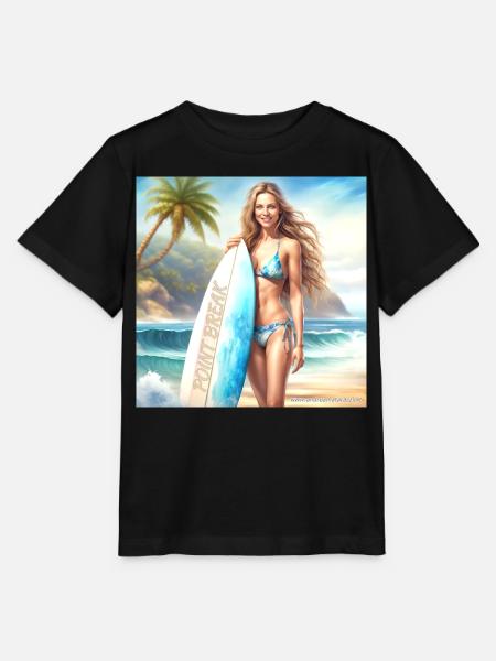 Mädchen Action Surf 2 - Stanley/Stella Kinder T-Shirt MINI CREATOR  - Schwarz