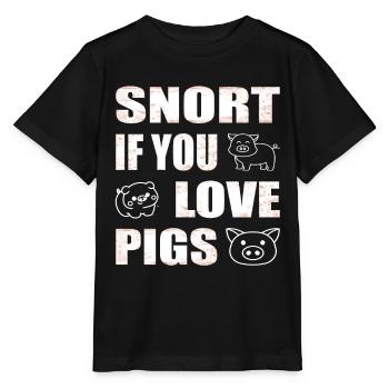 Schnauben, wenn du Schweine liebst Schweinezüchter - Stanley/Stella Kinder T-Shirt MINI CREATOR  - Schwarz - Vorne - Mikhail (115cm)