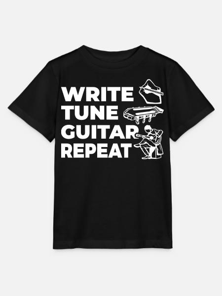 Write Tune Guitar Repeat - Stanley/Stella Kinder T-Shirt MINI CREATOR - Schwarz