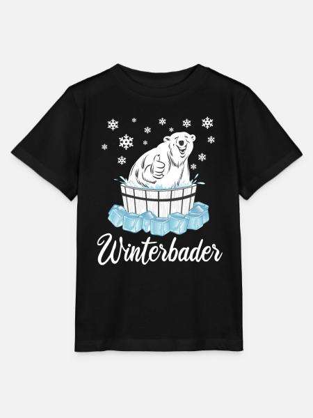 Winterbader Eisbär Eisbaden Eisbad Spruch - Stanley/Stella Kinder T-Shirt MINI CREATOR  - Schwarz