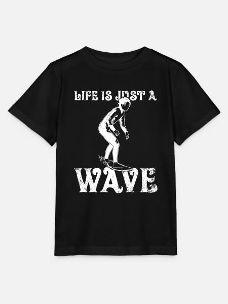Life Is Just A Wave - Stanley/Stella Kinder T-Shirt MINI CREATOR - Schwarz