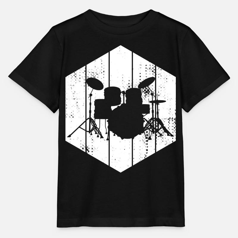 Drumset Zeichnung - Stanley/Stella Kinder T-Shirt MINI CREATOR  - Schwarz