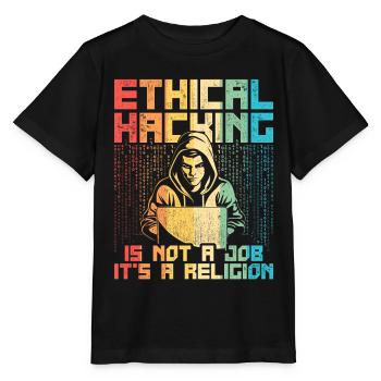 Ethical Hacking Is Not A Job It's A Religion - Stanley/Stella Kinder T-Shirt MINI CREATOR  - Schwarz - Vorne - Mikhail (115cm)