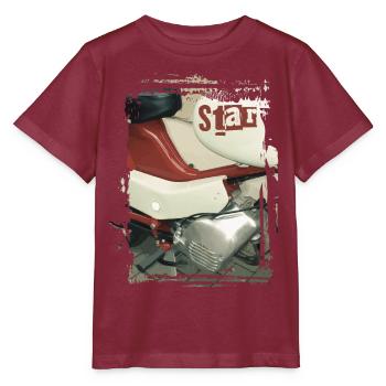 Simson Star - Stanley/Stella Kinder T-Shirt MINI CREATOR  - Burgunderrot - Vorne - Kain (125cm)