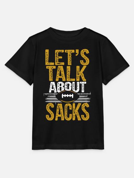American Football Let`s Talk About Sacks - Stanley/Stella Kinder T-Shirt MINI CREATOR - Schwarz