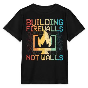 Ethischer Hacker Building Firewalls Not Walls - Stanley/Stella Kinder T-Shirt MINI CREATOR  - Schwarz - Vorne - Mikhail (115cm)