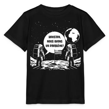 Houston, Nous avons un problème! - T-shirt bio MINI CREATOR Stanley/Stella Enfant - noir - Devant - Mikhail (115cm)