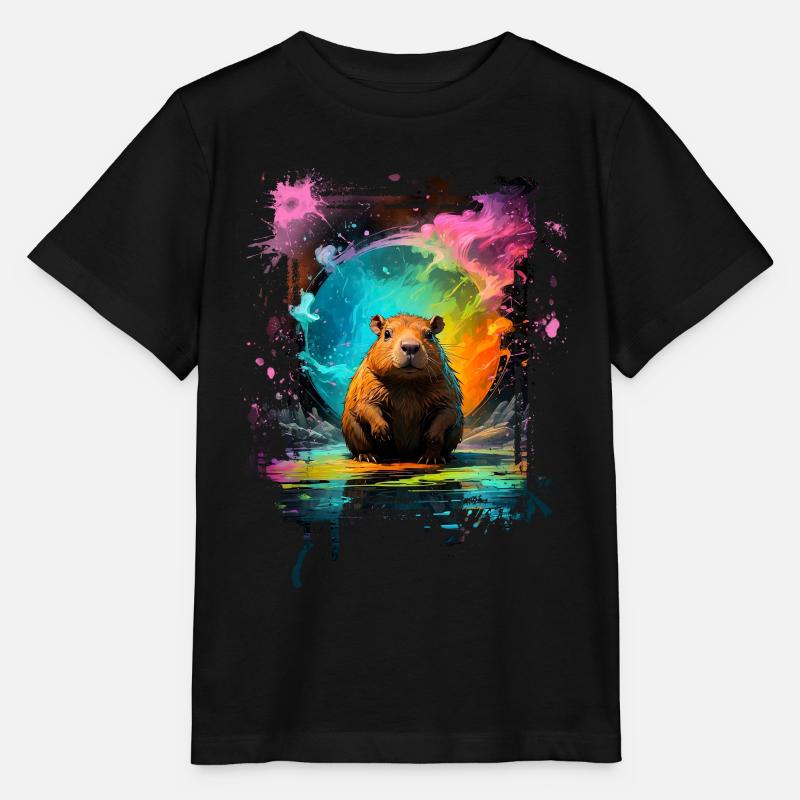 Capybara - Stanley/Stella Kinder T-Shirt MINI CREATOR  - Schwarz