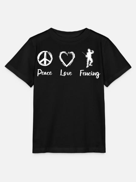 Peace Love Fencing - Stanley/Stella Kinder T-Shirt MINI CREATOR - Schwarz