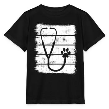 Stethoskop Skizze - Stanley/Stella Kinder T-Shirt MINI CREATOR  - Schwarz - Vorne - Mikhail (115cm)