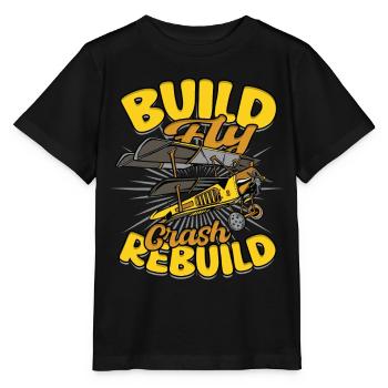 Model Airplane Build Fly Crash Rebuild - Stanley/Stella MINI CREATOR Kids’ T-Shirt - black - Front - Mikhail (115cm)