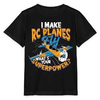 Maquette d’avion Maquette d’avion Je fais des avions - T-shirt bio MINI CREATOR Stanley/Stella Enfant - noir - Devant - Mikhail (115cm)
