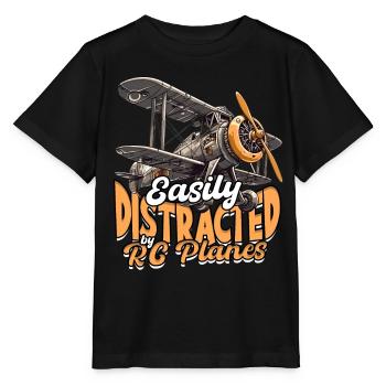 Modèle réduit d’avion facilement distrait par les avions RC - T-shirt bio MINI CREATOR Stanley/Stella Enfant - noir - Devant - Mikhail (115cm)