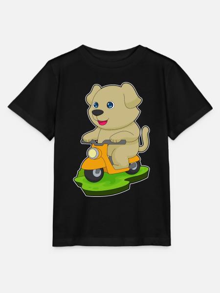 Hund Motorroller - Stanley/Stella Kinder T-Shirt MINI CREATOR - Schwarz