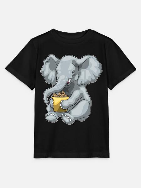 Elefant Erdnüsse - Stanley/Stella Kinder T-Shirt MINI CREATOR - Schwarz