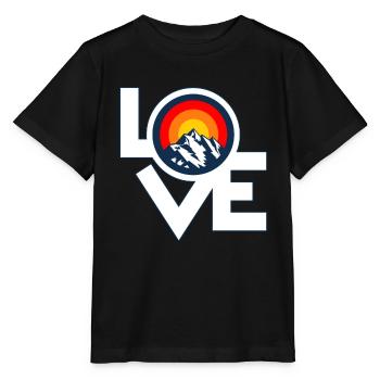 Ich Liebe Berge – I Love Mountains Retro Design - Stanley/Stella Kinder T-Shirt MINI CREATOR  - Schwarz - Vorne - Mikhail (115cm)
