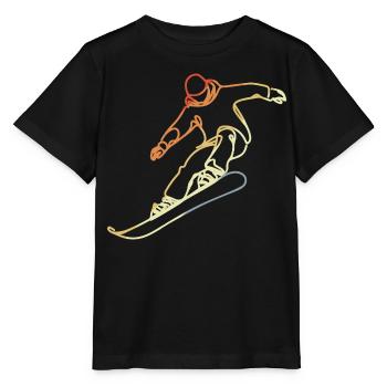 Croquis de snowboarder - T-shirt bio MINI CREATOR Stanley/Stella Enfant - noir - Devant - Mikhail (115cm)
