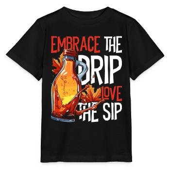 Sirop d’érable Sève d’érable Étreindre l’amour la gorgée - T-shirt bio MINI CREATOR Stanley/Stella Enfant - noir - Devant - Mikhail (115cm)