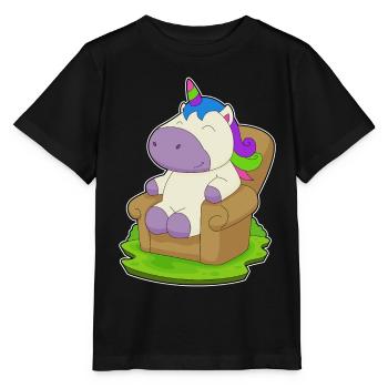 Einhorn Sessel - Stanley/Stella Kinder T-Shirt MINI CREATOR  - Schwarz - Vorne - Mikhail (115cm)