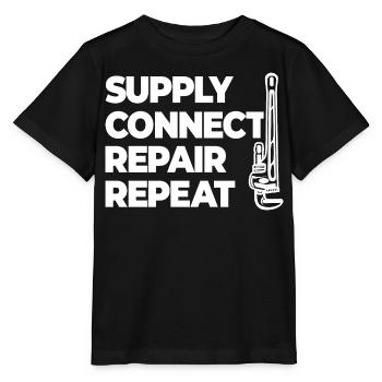 Supplying, connecting, repairing, plumbing - Stanley/Stella MINI CREATOR Kids’ T-Shirt - black - Front - Mikhail (115cm)