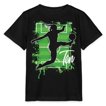 Footballer Soccer 10th Birthday - Stanley/Stella MINI CREATOR Kids’ T-Shirt - black - Front - Mikhail (115cm)