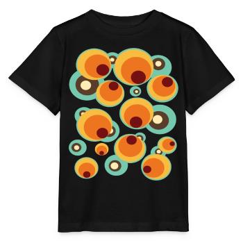 Vintage Mid Century Dot Circle Pattern - Stanley/Stella MINI CREATOR Kids’ T-Shirt - black - Front - Mikhail (115cm)