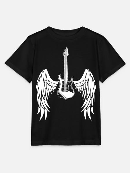 Geflügelte Gitarre - Stanley/Stella Kinder T-Shirt MINI CREATOR - Schwarz