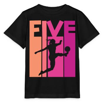 Footballer Soccer 5th Birthday - Stanley/Stella MINI CREATOR Kids’ T-Shirt - black - Front - Mikhail (115cm)