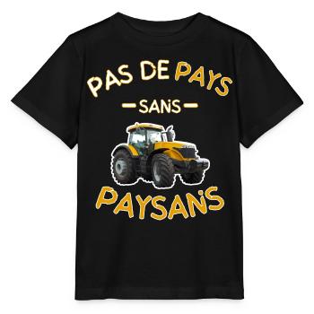 Pas De Pays Sans Paysans Jaune - T-shirt bio MINI CREATOR Stanley/Stella Enfant - noir - Devant - Mikhail (115cm)