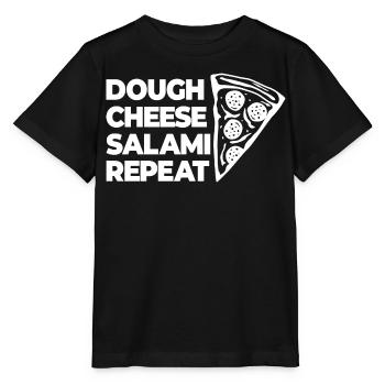 Teig Käse Salami Nochmal - Stanley/Stella Kinder T-Shirt MINI CREATOR  - Schwarz - Vorne - Mikhail (115cm)