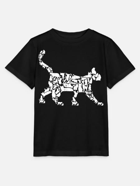 Katze Zeichnung - Stanley/Stella Kinder T-Shirt MINI CREATOR - Schwarz