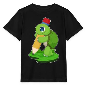 Turtle Pupil Pencil School - Stanley/Stella MINI CREATOR Kids’ T-Shirt - black - Front - Mikhail (115cm)