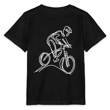 Croquis de vététiste - T-shirt bio MINI CREATOR Stanley/Stella Enfant - noir - Devant - Mikhail (115cm)
