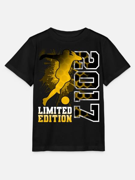 2017 Geburtsjahr Geburtstag Fußball - Stanley/Stella Kinder T-Shirt MINI CREATOR  - Schwarz