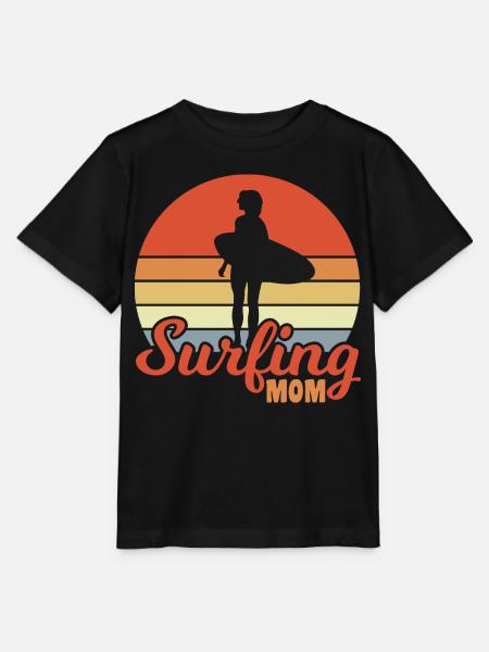 Surfing Mom - Stanley/Stella Kinder T-Shirt MINI CREATOR - Schwarz