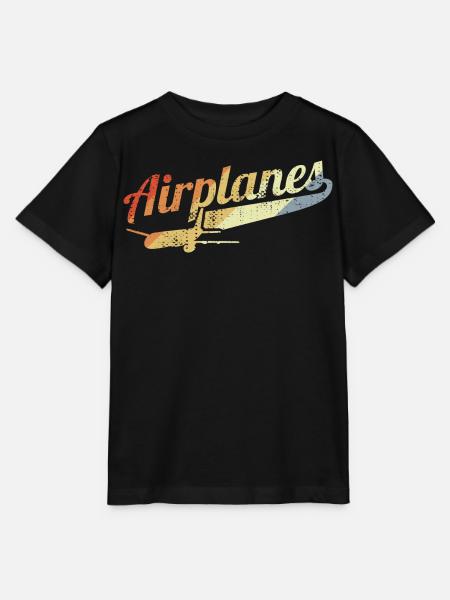 Retro Flugzeuge - Stanley/Stella Kinder T-Shirt MINI CREATOR - Schwarz
