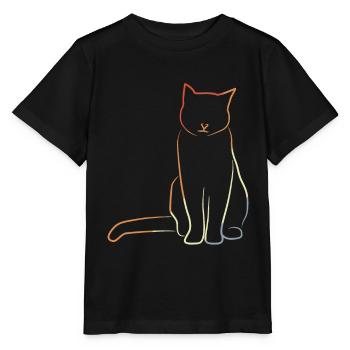 Chat au look vintage - T-shirt bio MINI CREATOR Stanley/Stella Enfant - noir - Devant - Mikhail (115cm)