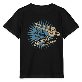 Spätzle mit Soß' - Stanley/Stella Kinder T-Shirt MINI CREATOR  - Schwarz - Vorne - Mikhail (115cm)