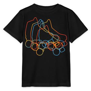 Retro Roller Skates - Stanley/Stella MINI CREATOR Kids’ T-Shirt - black - Front - Mikhail (115cm)