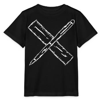 Sketch with pen and ruler - Stanley/Stella MINI CREATOR Kids’ T-Shirt - black - Front - Mikhail (115cm)