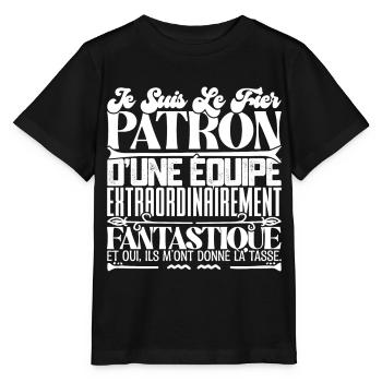 Fier patron d'une équipe incroyable Drôle d’emploi - T-shirt bio MINI CREATOR Stanley/Stella Enfant - noir - Devant - Mikhail (115cm)