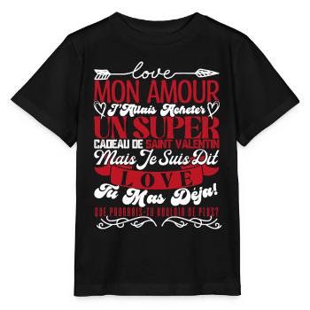 Couple.love Valentinstag Geschenk verliebtes Paar - Stanley/Stella Kinder T-Shirt MINI CREATOR  - Schwarz - Vorne - Mikhail (115cm)
