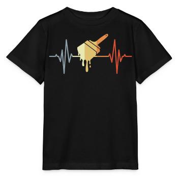 Pinceau à peinture Heartbeat - T-shirt bio MINI CREATOR Stanley/Stella Enfant - noir - Devant - Mikhail (115cm)