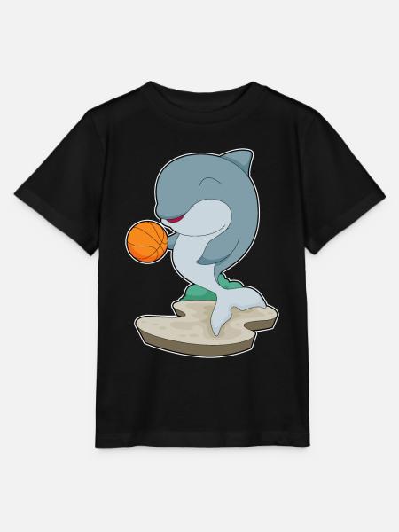 Delfin Basketballspieler Basketball - Stanley/Stella Kinder T-Shirt MINI CREATOR  - Schwarz