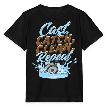Pêche à l’aimant Pêche à l’aimant - T-shirt bio MINI CREATOR Stanley/Stella Enfant - noir - Devant - Mikhail (115cm)