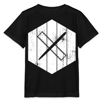 Drawing with pen and ruler - Stanley/Stella MINI CREATOR Kids’ T-Shirt - black - Front - Mikhail (115cm)
