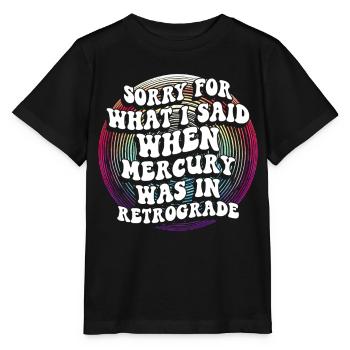 Astrologie rétrograde de Mercure - T-shirt bio MINI CREATOR Stanley/Stella Enfant - noir - Devant - Mikhail (115cm)